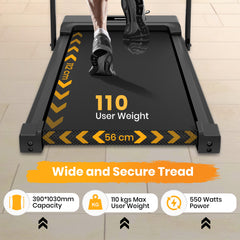 Jinou Tredmill / Walking Pad - Made with Upgraded Electronics and Premium Quality Aluminium and Pvc Plastic – Treadmill with Foldable Handle – For Walking and Running.1 Year Warranty