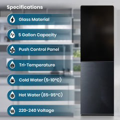 Jinou Water Dispenser Bottom Loading - Made with Premium Quality Food Grade Material & Food Grade Plastic - 3 Taps (Hot, Cold & Normal), 5 Gallon Capacity, Best for Home & Office, 1 Year Warranty