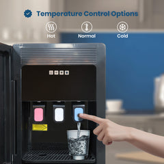 Jinou Water Dispenser Bottom Loading - Made with Premium Quality Food Grade Material & Food Grade Plastic - 3 Taps (Hot, Cold & Normal), 5 Gallon Capacity, Best for Home & Office, 1 Year Warranty
